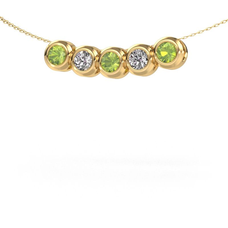 Collier Kim 5 585 or jaune péridot 4 mm