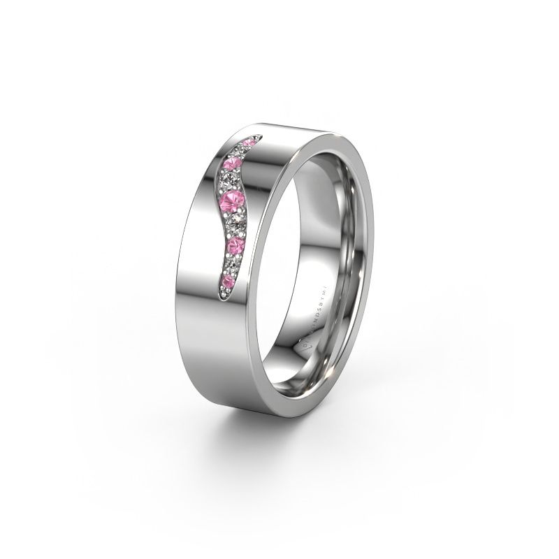 Wedding ring WH2053L16BP 585 white gold pink sapphire ±6x2 mm