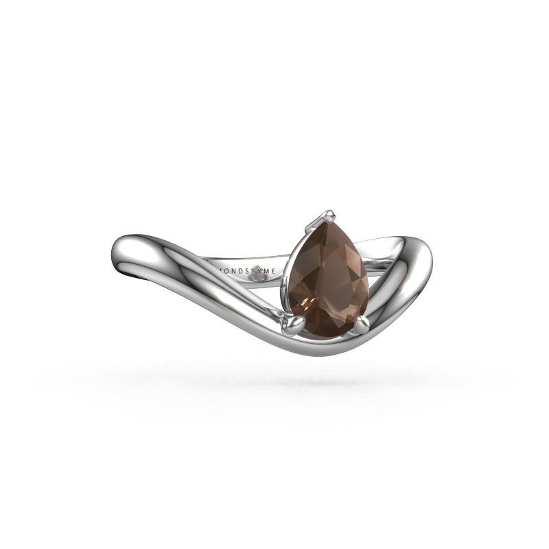 Verlobungsring Femke PER 950 Platin Rauchquarz 7x5 mm