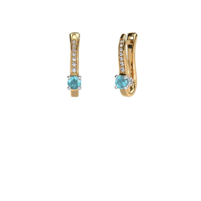 Image of Earrings Valorie 585 gold blue topaz 4 mm