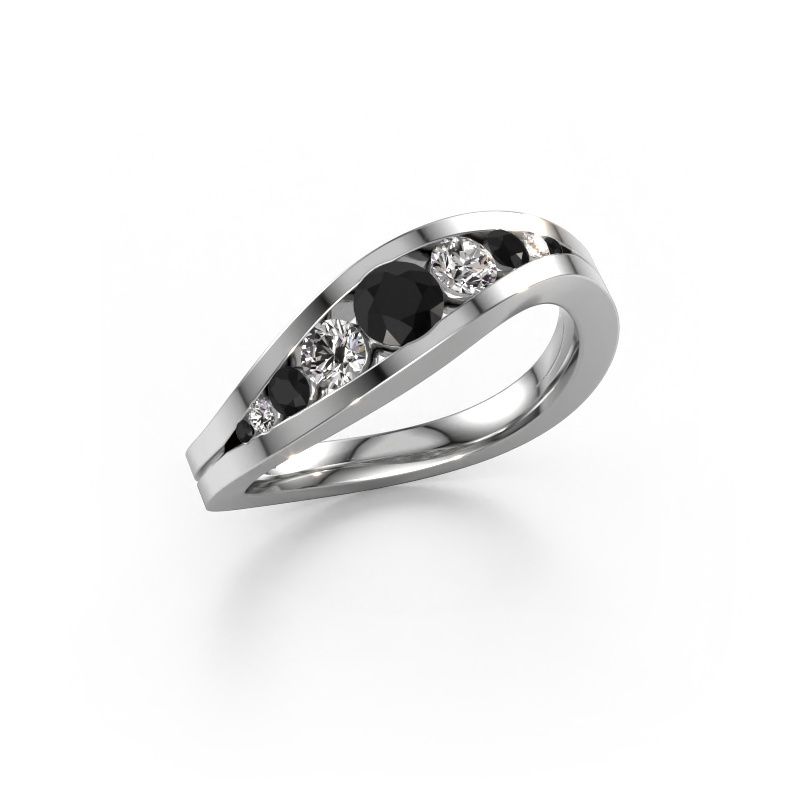 Bague Sigrid 2 585 or blanc diamant noir 0.664 crt