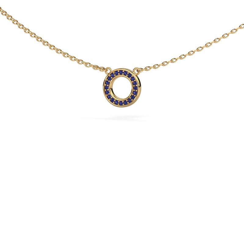Pendant Round 2 585 gold sapphire 0.8 mm