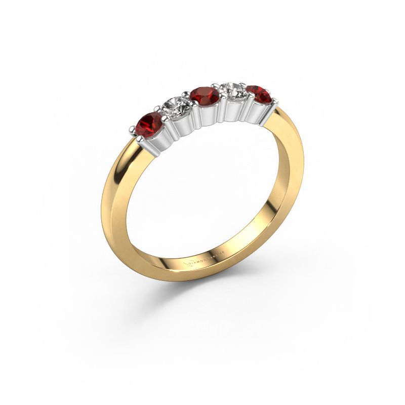 Ring Yasmin 5 585 gull granat 3 mm