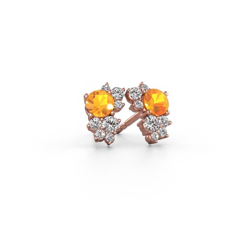 Stud earrings Veronica 585 rose gold citrin 4.2 mm