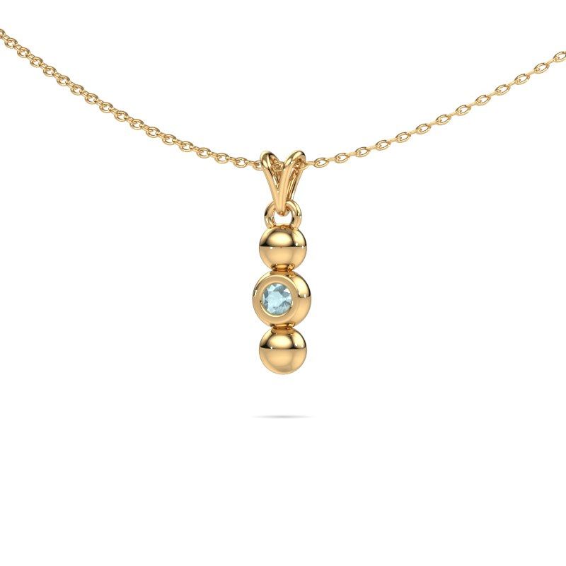 Image of Necklace Lily 585 gold aquamarine 2 mm