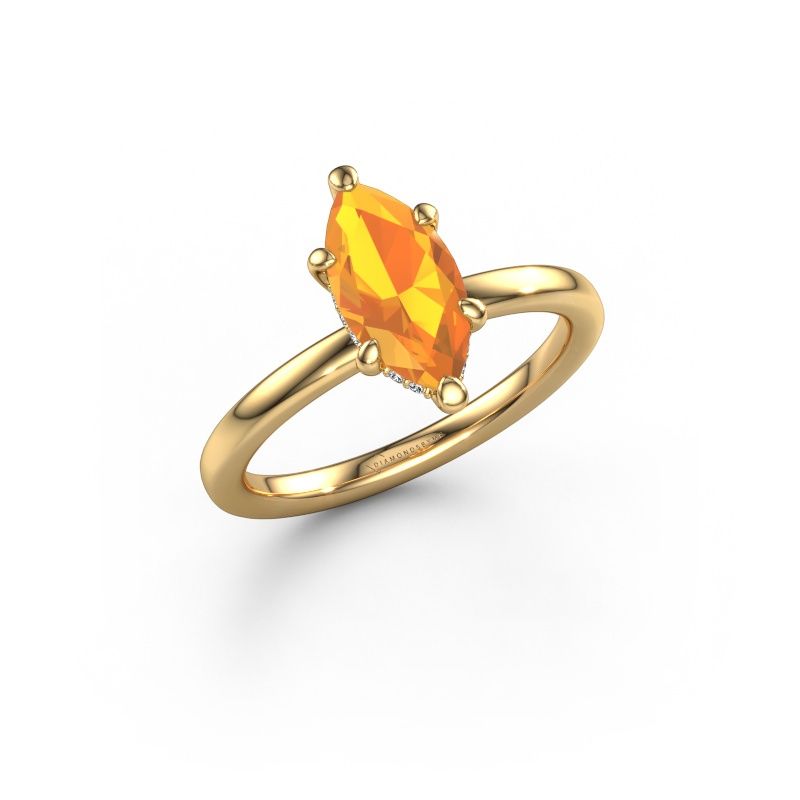 Engagement ring Simone MRQ 2 585 gold citrin 11x5.5 mm