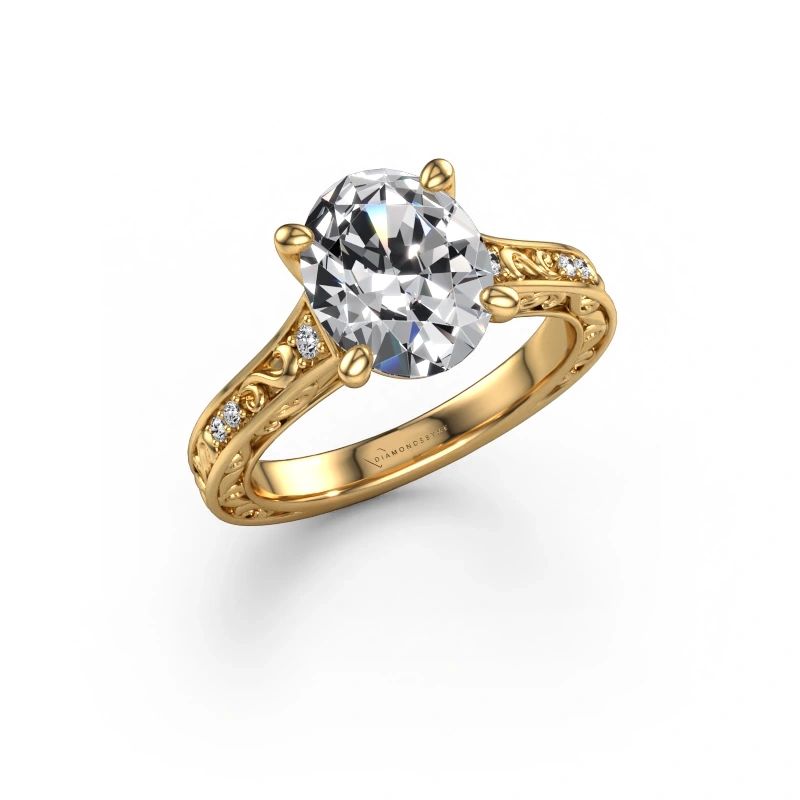 Engagement ring Mallory OVL 585 gold diamond 2.70 crt