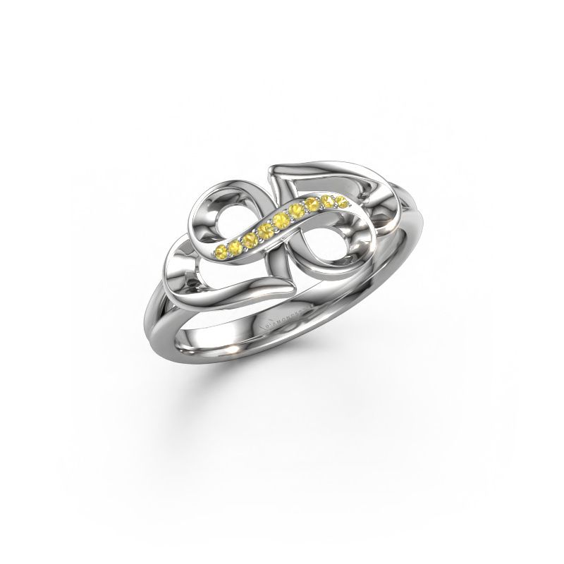 Ring Rowie 950 Platin Gelb Saphir 0.9 mm