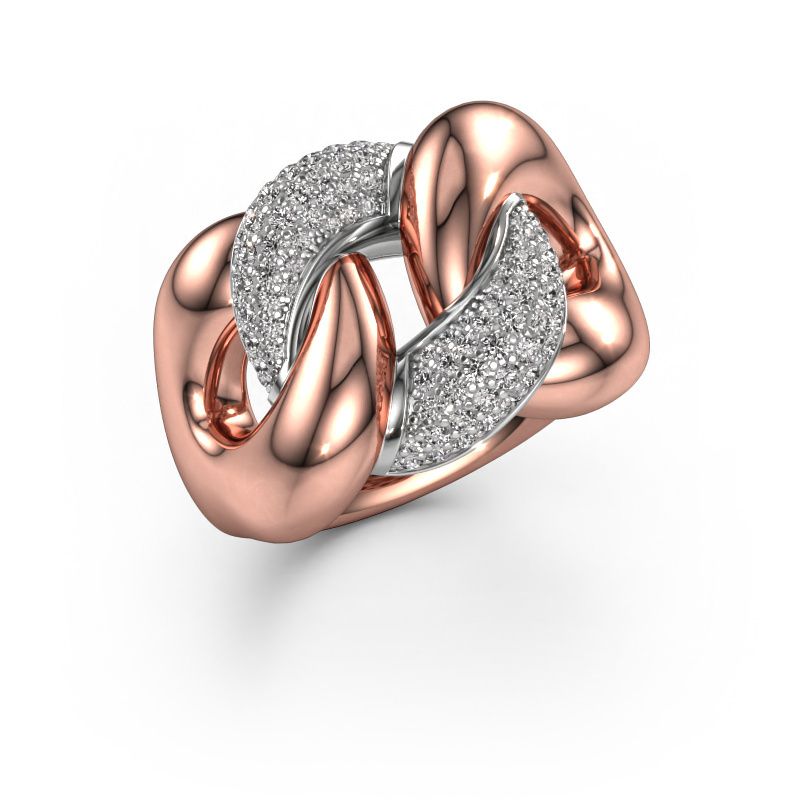 Ring Kylie 2 15mm 585 rose gold diamond 0.55 crt