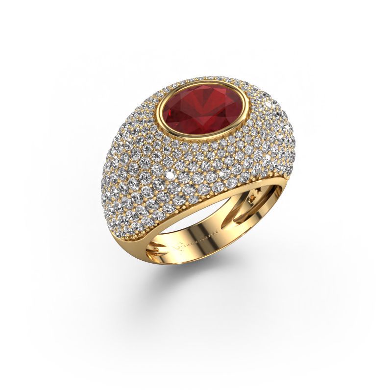 Anillo Armida 585 oro rubí 9x7 mm