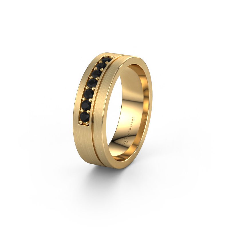 Wedding ring WH0312L16AM 585 gold black diamond ±6x1.7 mm