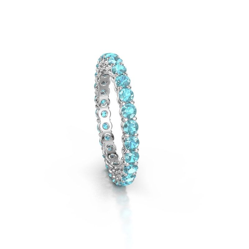 Image of Stackable ring Michelle full 2.4 950 platinum blue topaz 2.4 mm