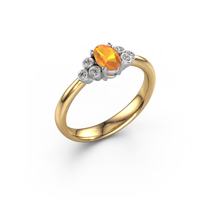 Verlovingsring Lucy 1 585 goud citrien 6x4 mm