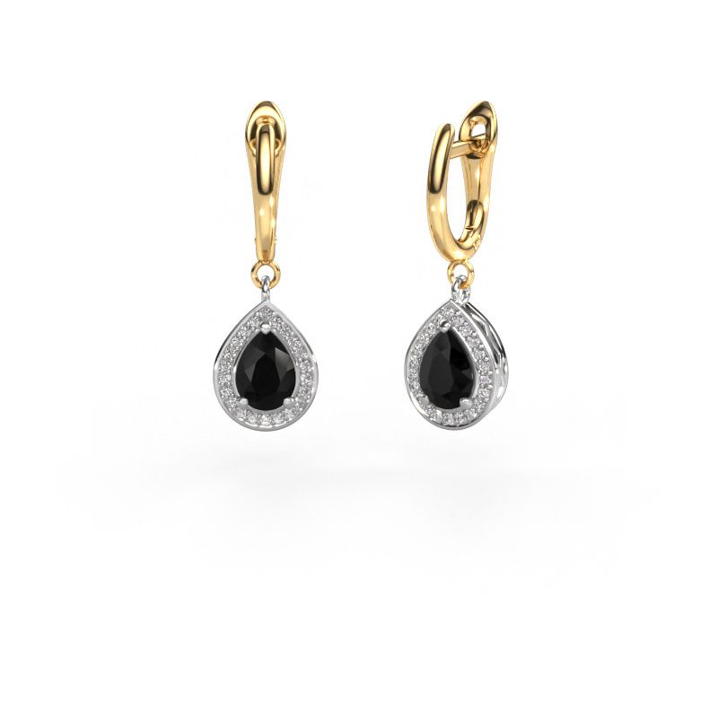 Orecchini pendenti Ginger 1 585 oro bianco diamante nero 2.22 crt