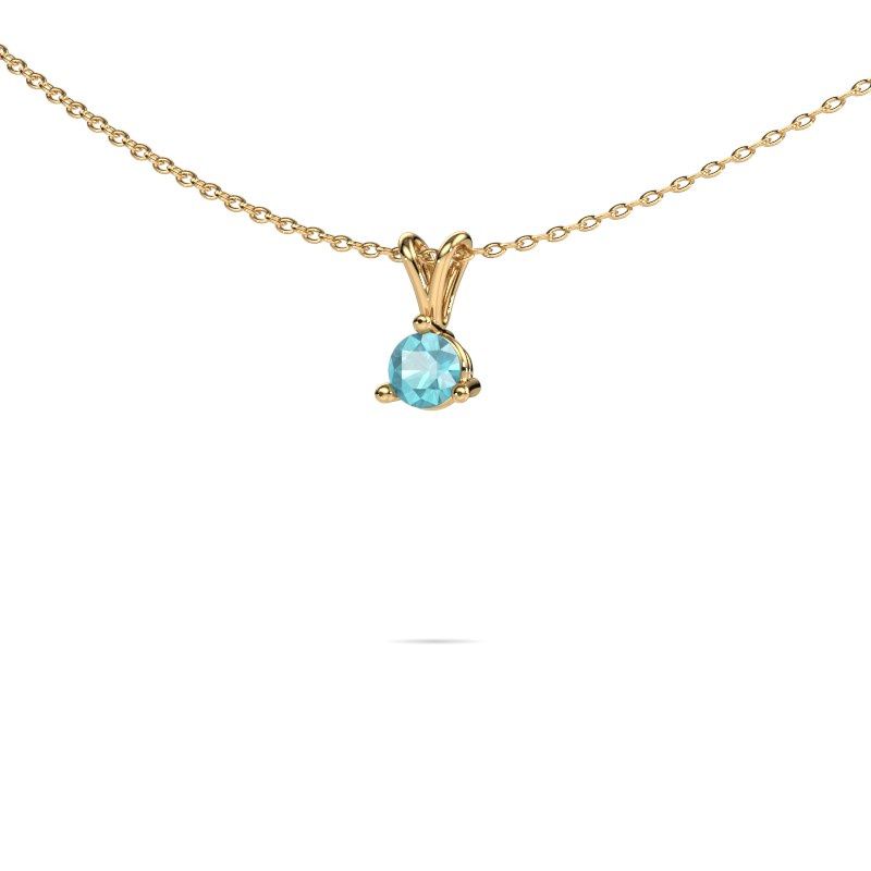Anhänger Somer 585 Gold Blau Topas 6 mm
