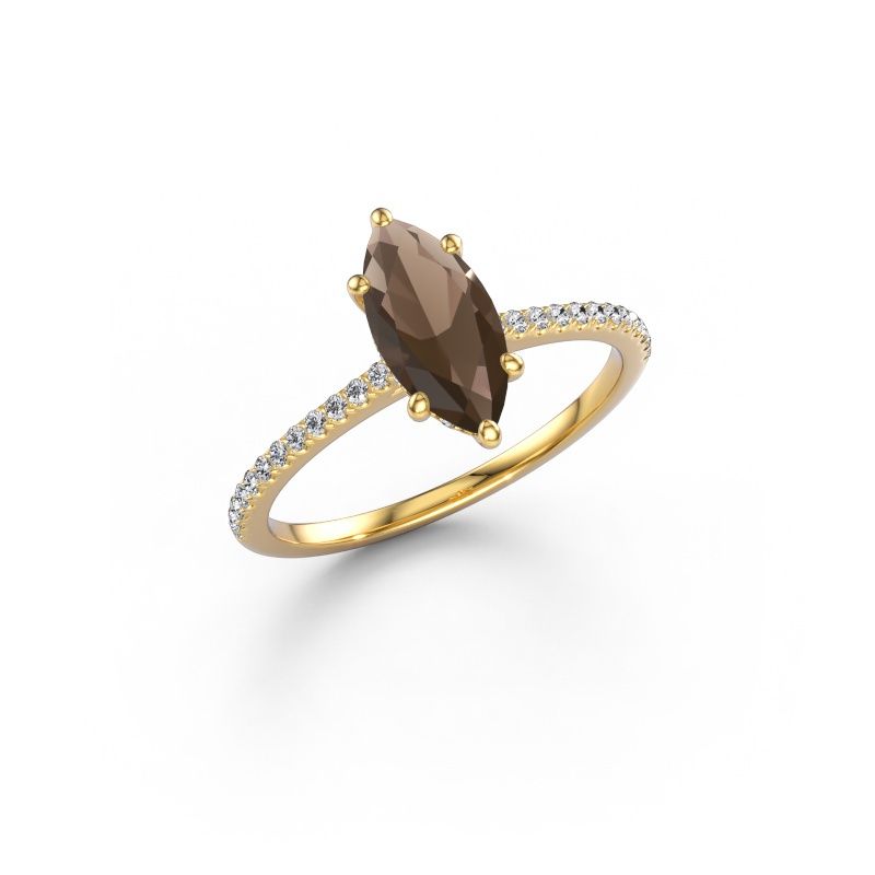 Verlobungsring Sophie MRQ 585 Gold Rauchquarz 10x5 mm
