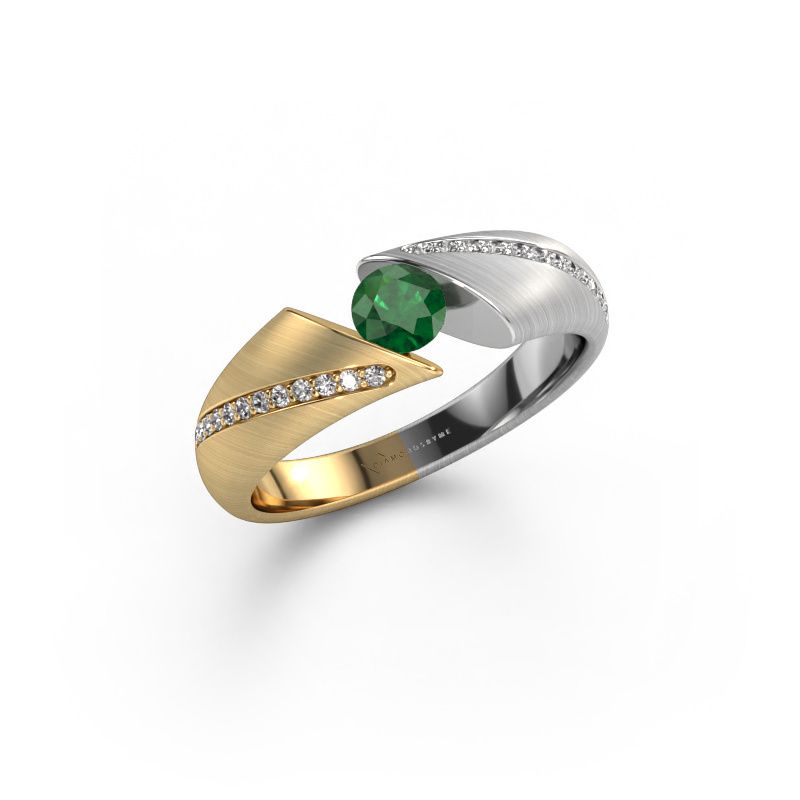 Engagement ring Hojalien 2 585 gold emerald 4.2 mm