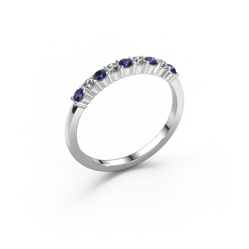 Ring Yasmin 9 585 white gold sapphire 2.4 mm