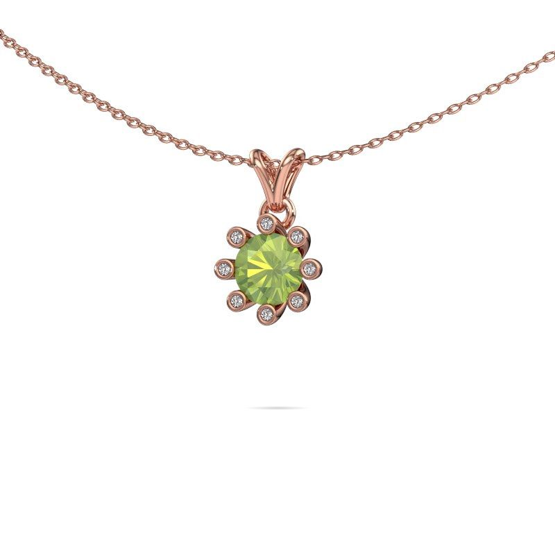 Anhänger Carola 3 585 Roségold Peridot 6 mm