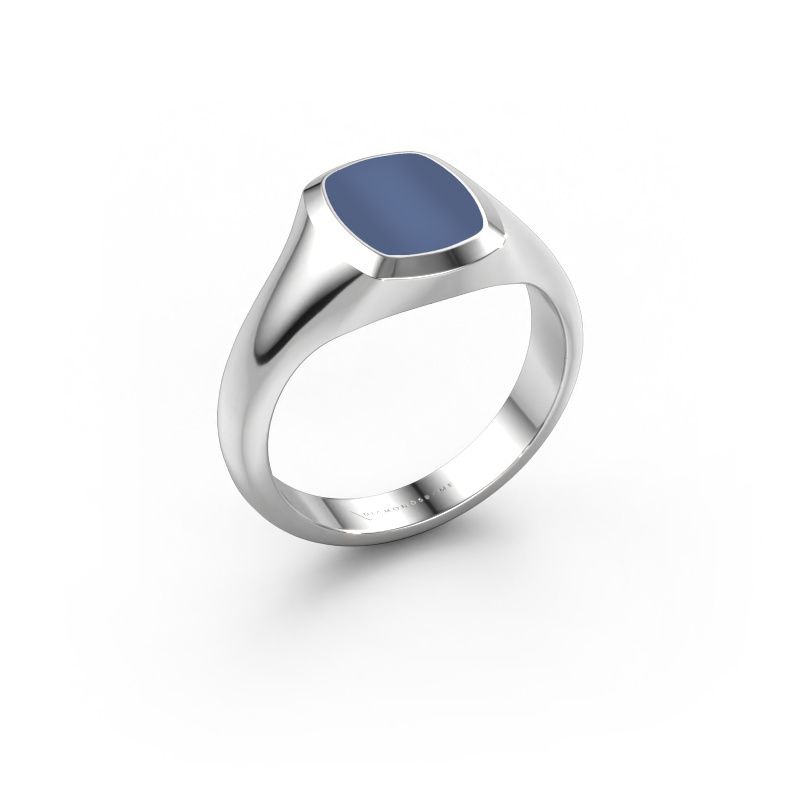 Pinky ring Benjamin 1 585 white gold blue sardonyx 10x8 mm
