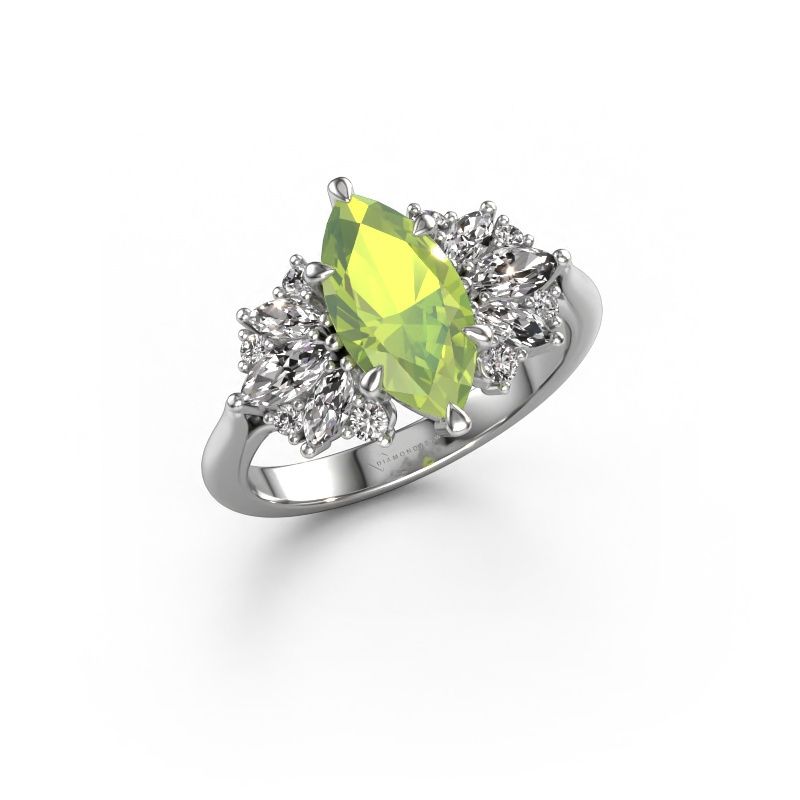 Verlobungsring Jaimie 950 Platin Peridot 12x6 mm