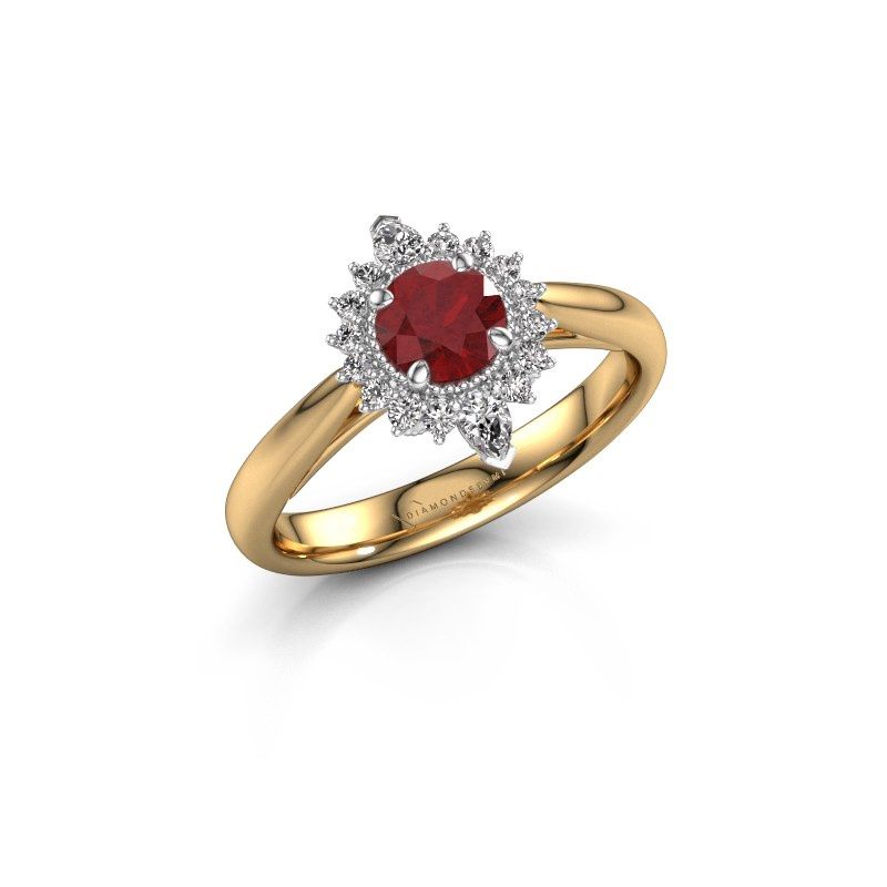 Image of Engagement ring Susan 585 gold ruby 5 mm