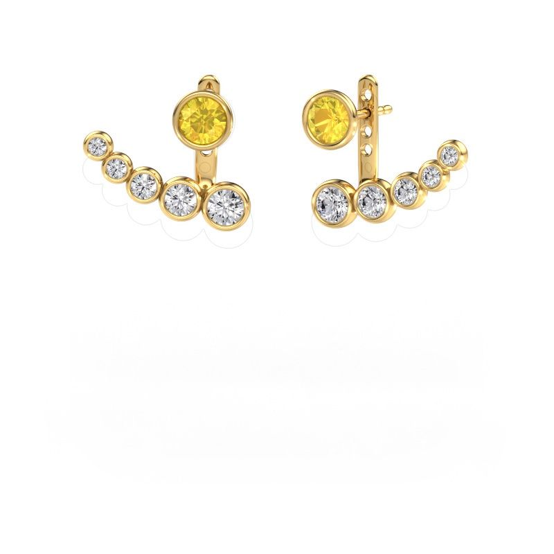 Earrings Wendy 585 gold yellow sapphire 5 mm