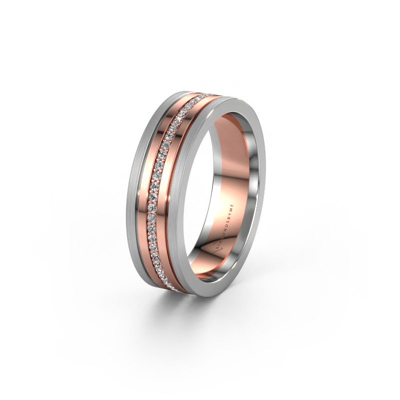 Trouwring WH0404L16A 585 rosé goud diamant ±6x1.7 mm