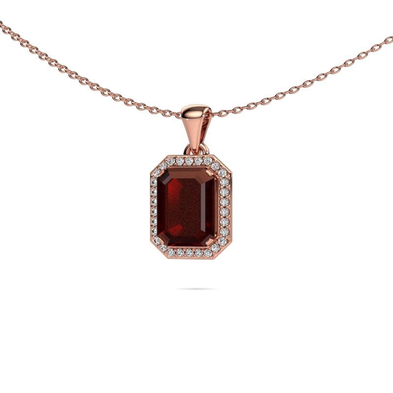 Anhänger Dodie 585 Roségold Granat 8x6 mm