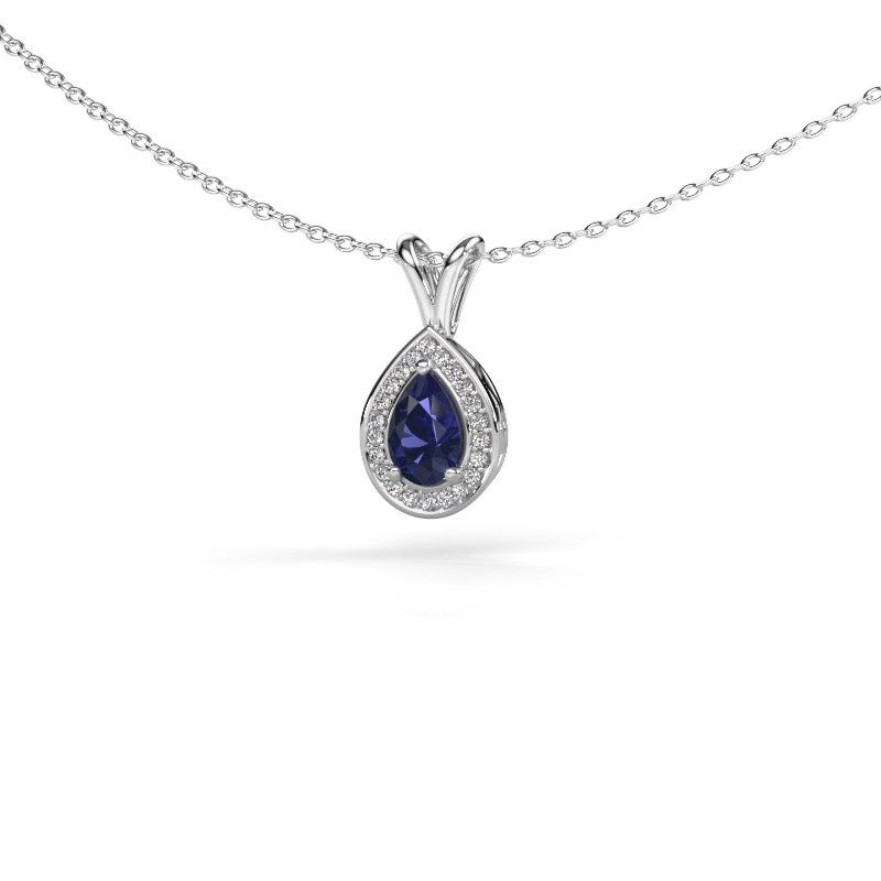Pendant Ginger 585 white gold sapphire 7x5 mm