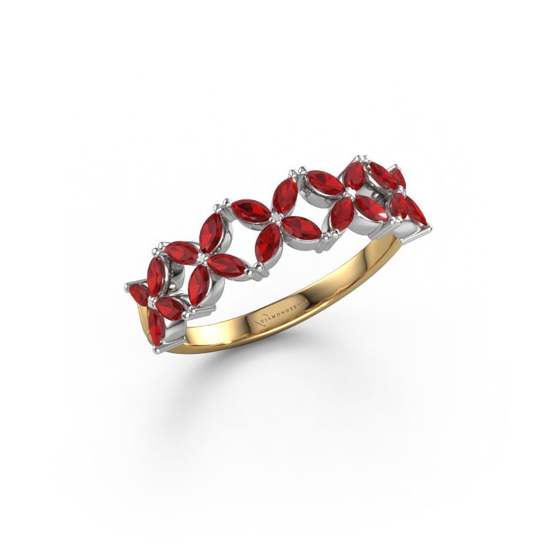 Ring Bree 585 goud robijn 3x1.5 mm