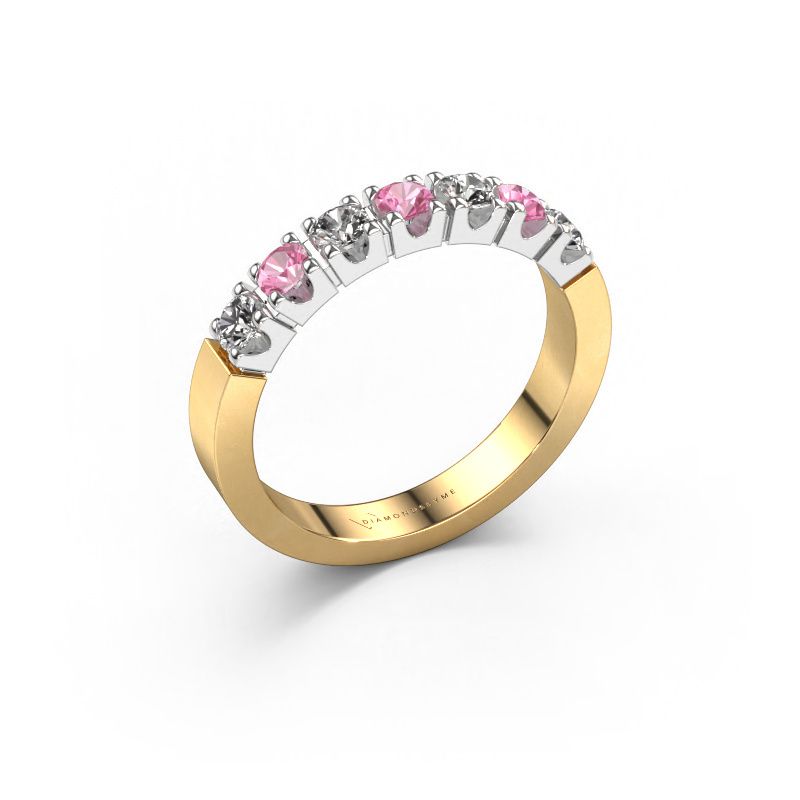 Ring Dana 7 585 goud roze saffier 3 mm