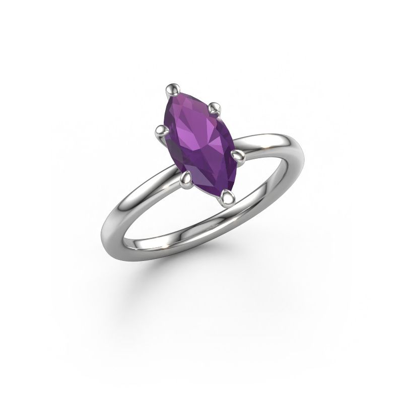 Verlovingsring Simone MRQ 1 950 platina amethist 11x5.5 mm