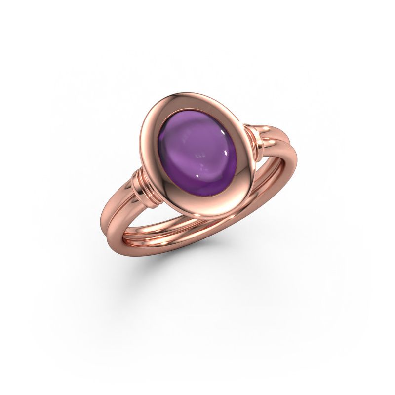 Bague Brittni 585 or rose améthyste 7x5 mm