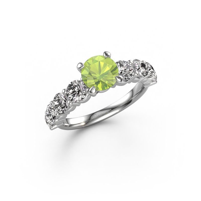 Verlobungsring Deja 950 Platin Peridot 6.5 mm