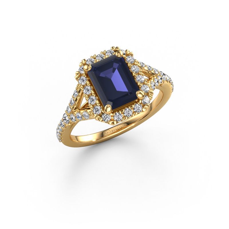 Engagement ring Kimber EME 585 gold sapphire 8x6 mm