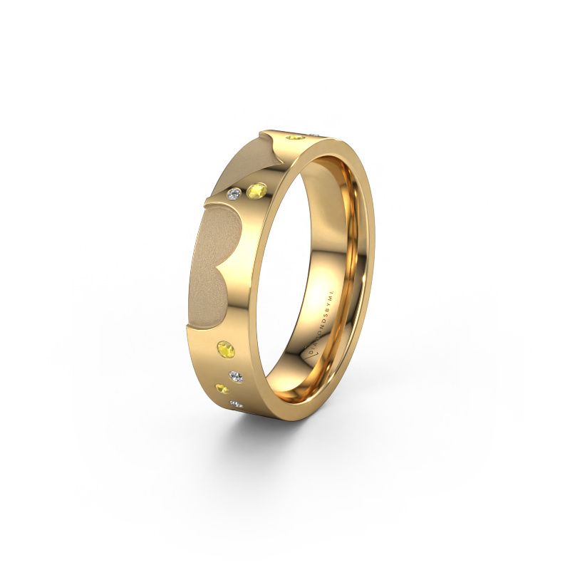Wedding ring WH2114L25A 585 gold yellow sapphire ±5x1.7 mm