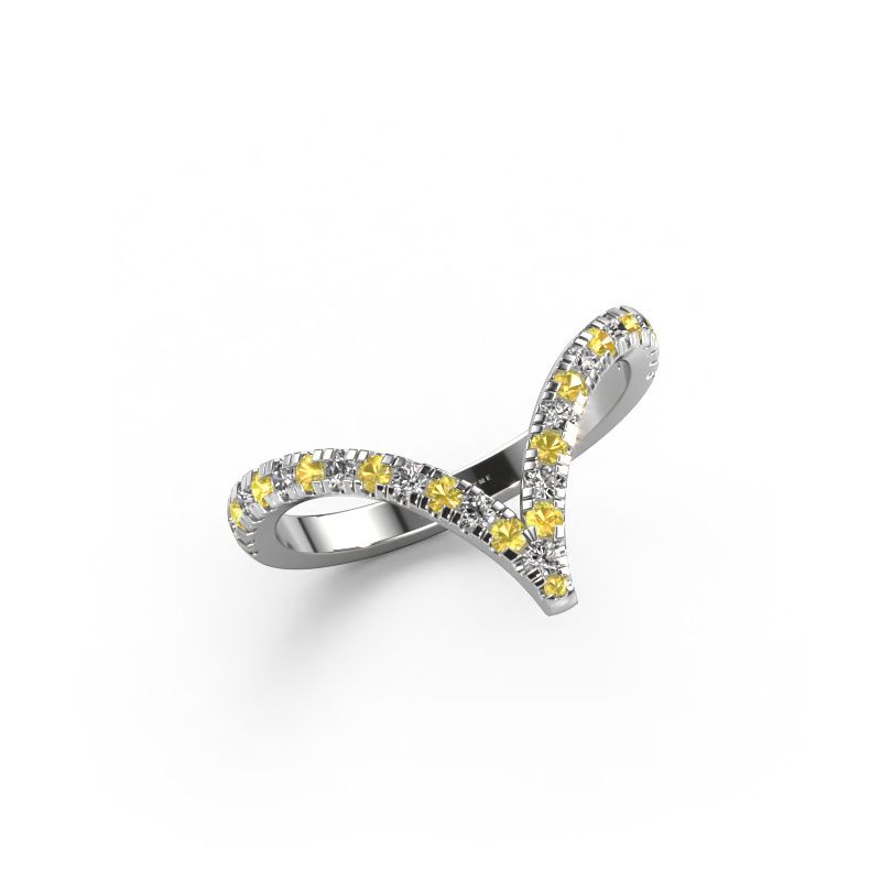 Ring Mirtha 950 Platin Gelb Saphir 1.5 mm