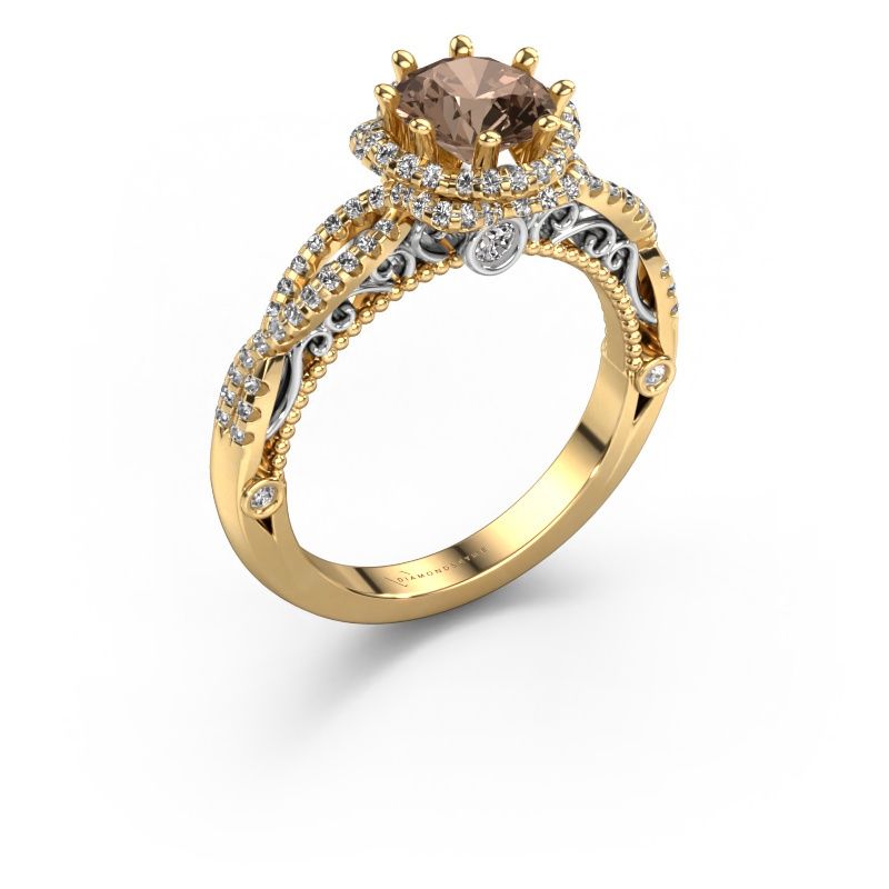 Verlovingsring Lysanne 585 goud bruine diamant 1.45 crt
