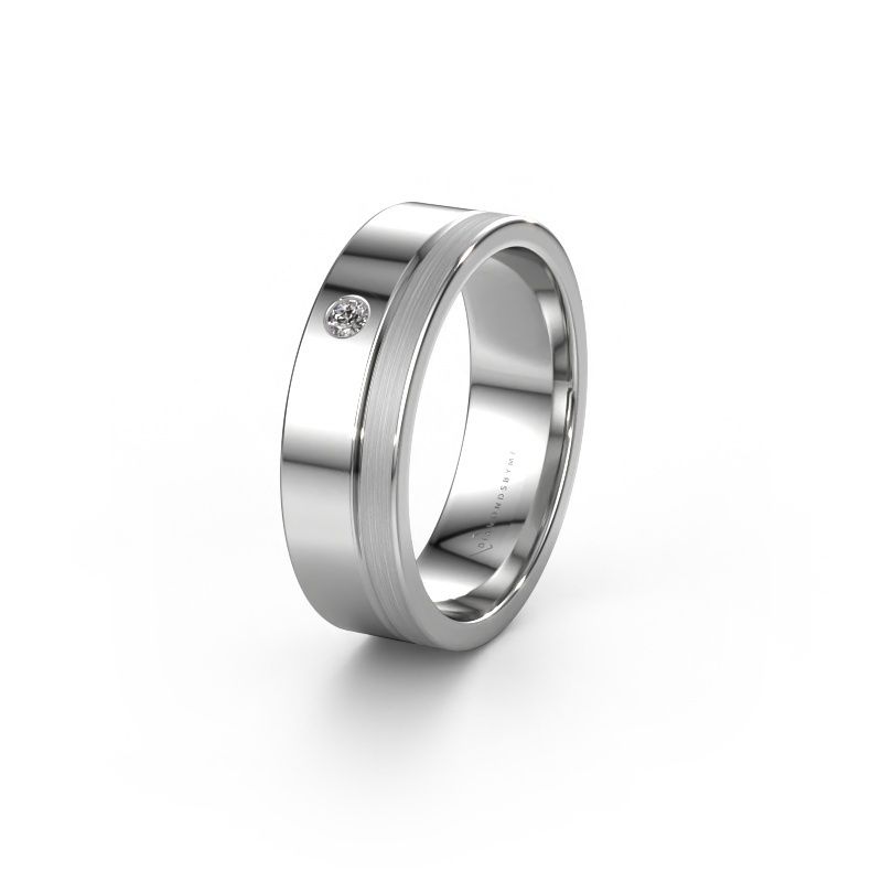 Trouwring WH0301L16APM 585 witgoud zirkonia ±6 x 1,7 mm