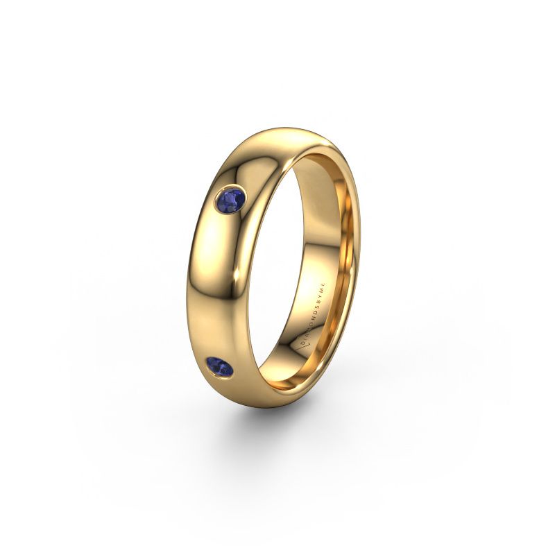 Wedding ring WH0104L35BP 585 gold sapphire ±5x2 mm