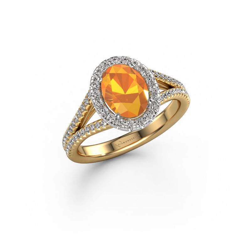 Engagement ring Verla ovl 2 585 gold citrin 8x6 mm