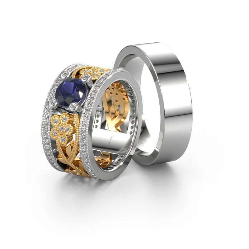 Trauringe set WHR0108LM16BP ±6x2 mm 14 Karat Gold Lab-grown Diamant 0.80 crt