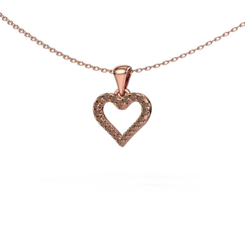 Anhänger Heart 7 585 Roségold Braun Diamant 0.178 crt
