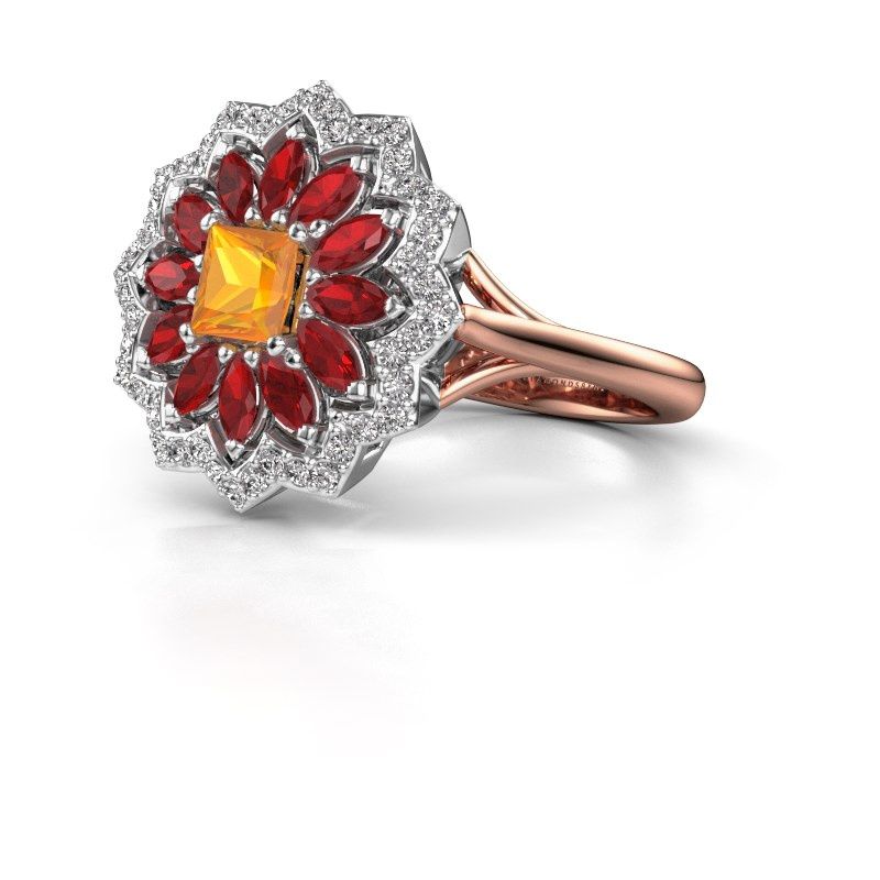 Image of Engagement ring Franka 585 rose gold citrin 4 mm