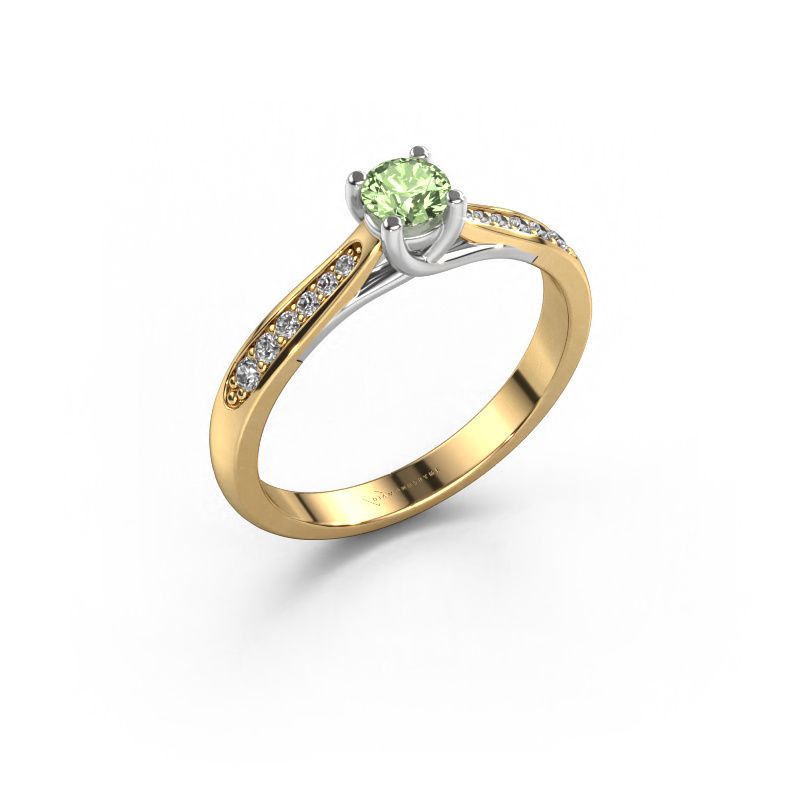 Engagement ring Mia 2 585 gold green lab grown diamond 5 mm