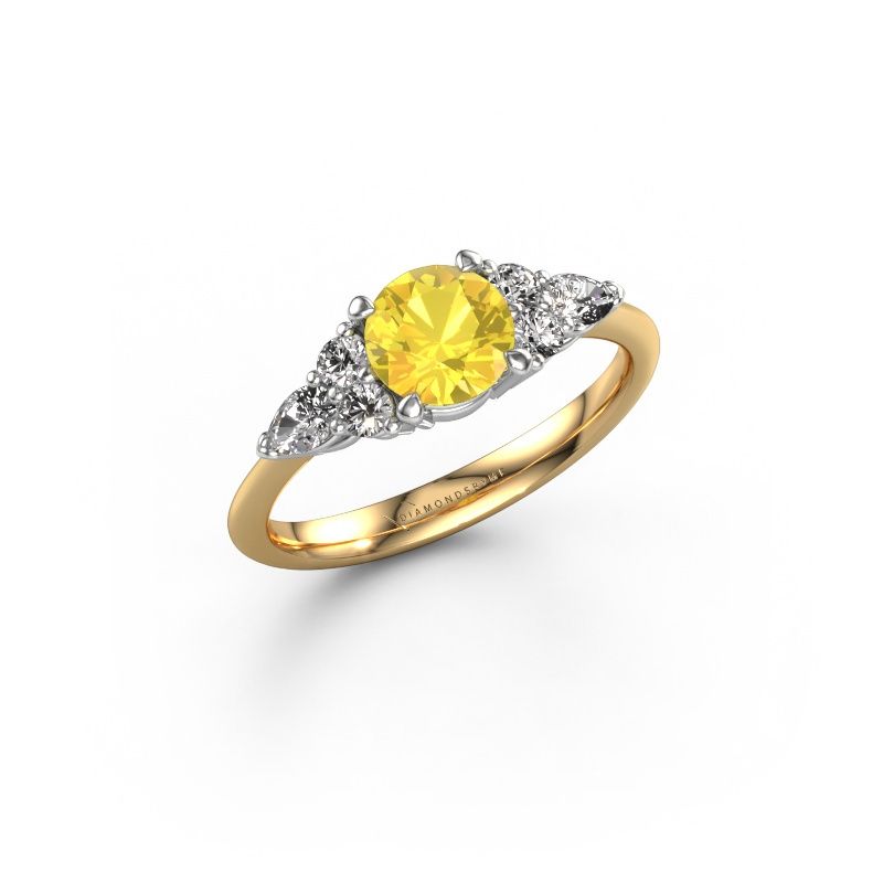 Engagement ring Melani RND 585 gold yellow sapphire 6 mm