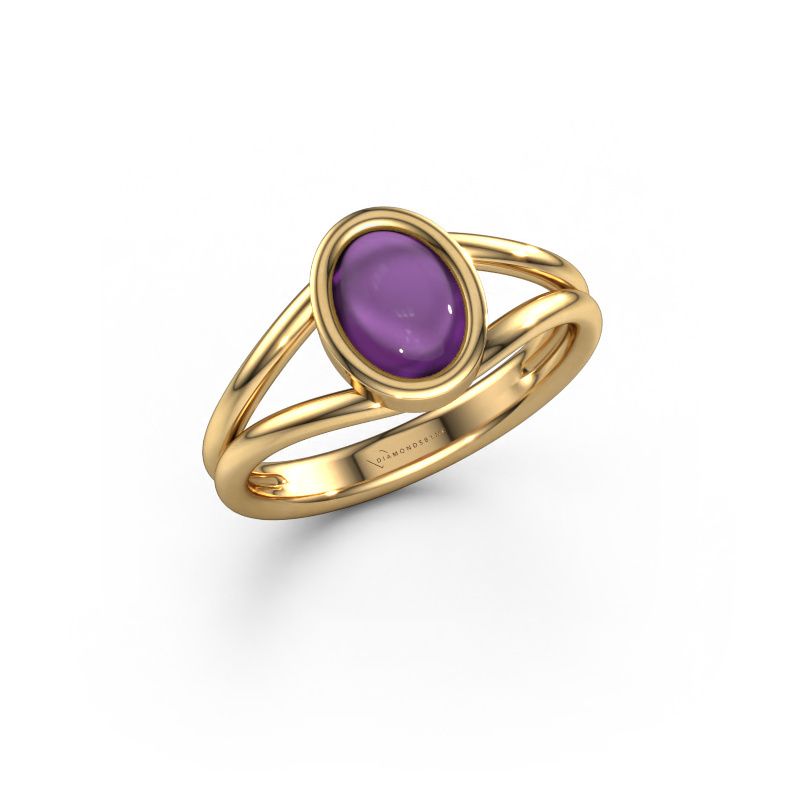 Ring Lieselotte 585 Gold Amethyst 9x7 mm