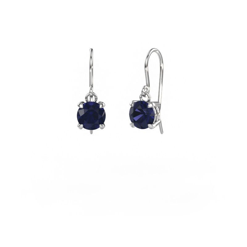 Pendants d'oreilles Laurie RND 1 950 platine saphir 6 mm