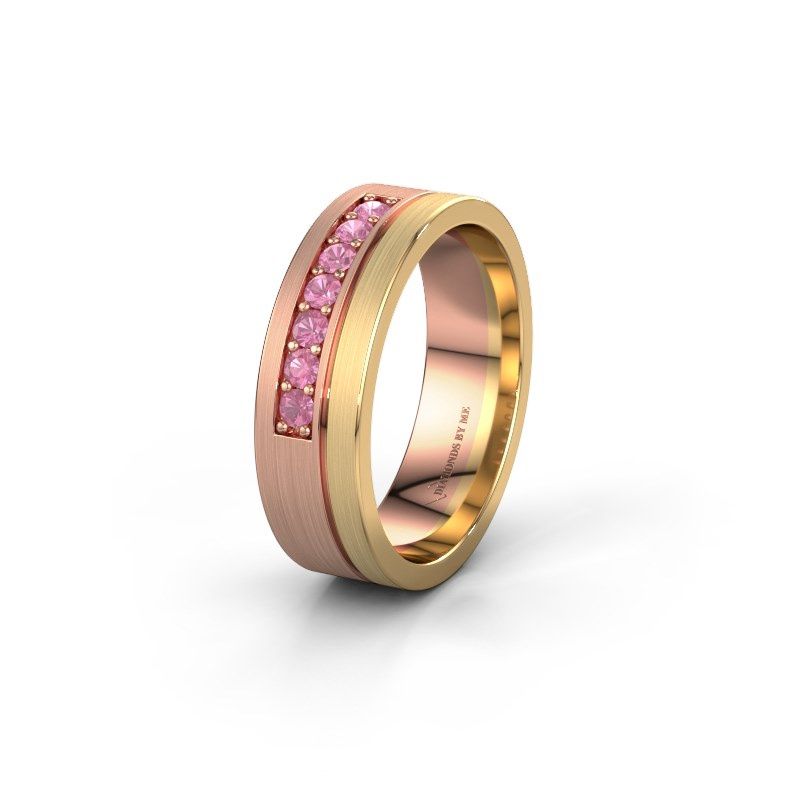 Image of Wedding ring WH0312L16AM<br/>585 rose gold ±6x1.7 mm<br/>Pink sapphire
